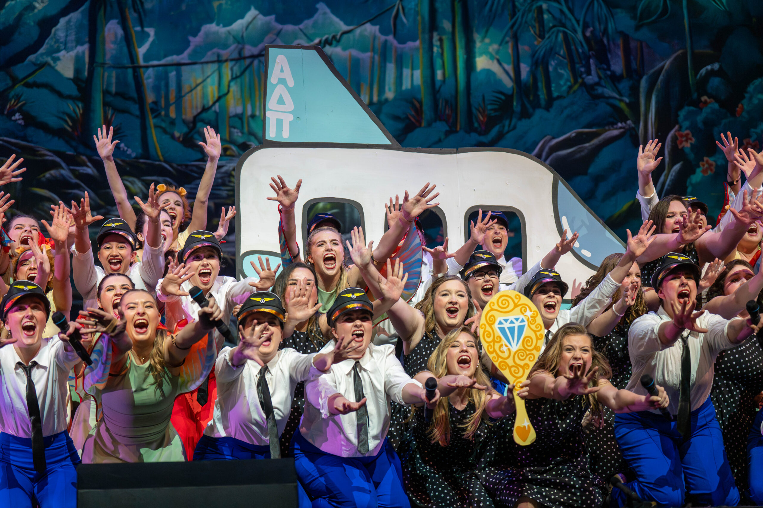 Alpha Delta Pi recreates "Lord of the Flies," taking the audience through the trials and tribulations of aviation. Mesha Mittanasala | Photographer