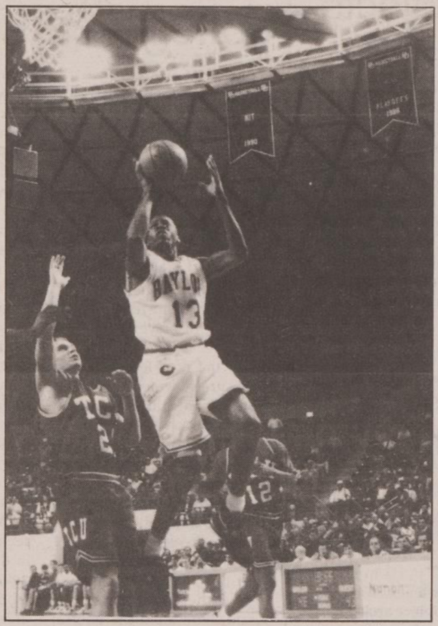 Aundre Branch dropped 27 points in a 98-90 win over TCU on Jan. 18, 1995. Lariat file photo