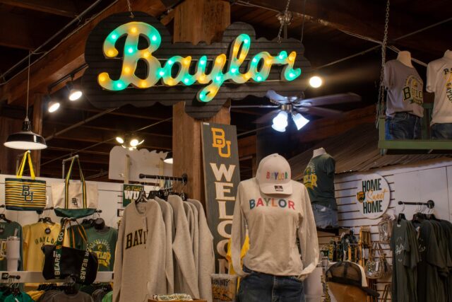 Spice Village showing off some Baylor University spirit gear. Courtney Ward | Photo Intern