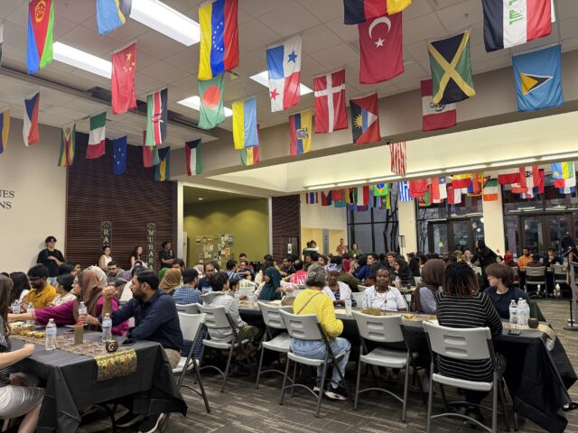 Students gather in the Cashion lobby to break their fast, as part of the Ramadan tradition. Photo courtesy of Giselle Lee