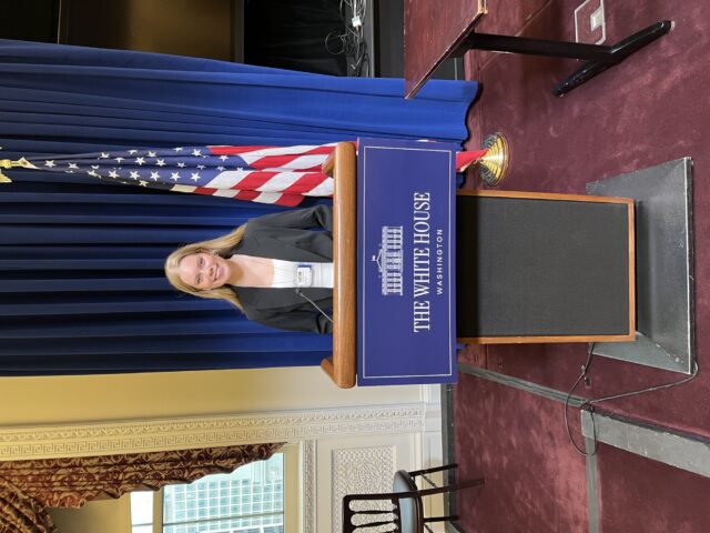 Baylor senior Miriam Daniel traveled to The White House in Washington, D.C. to learn from leaders in charge of healthcare nonprofits about changes and factors to consider in their position.