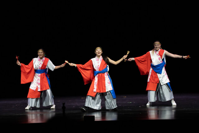 The Yosakoi Team at Baylor performs their piece  "Byakuya" for Asianfest at Waco Hall on Friday night. Caleb Garcia | Photographer
