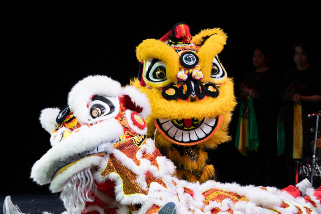 A lion peeks over a companion at Asianfest on Friday night at Waco Hall. Caleb Garcia | Photographer