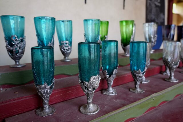 Wine glasses made by Ballena Bay Pewtersmiths, a traveling vendor specializing in glasswork and pewter art. Sophia Monson | Social Media Editor
