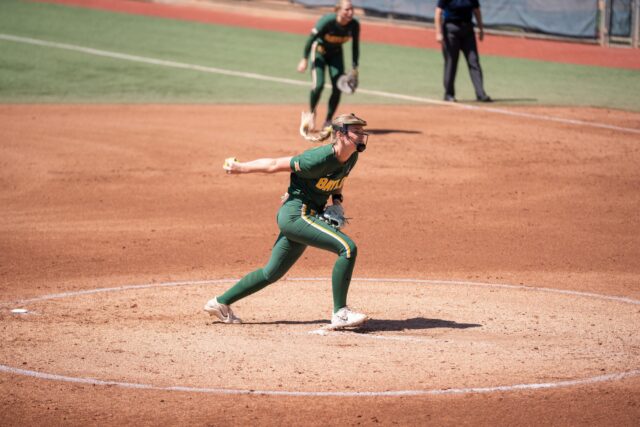 Sophomore pitcher Peyton Tanner pitches during the Bears' ..... against Utah at Getterman Stadium on Sunday.