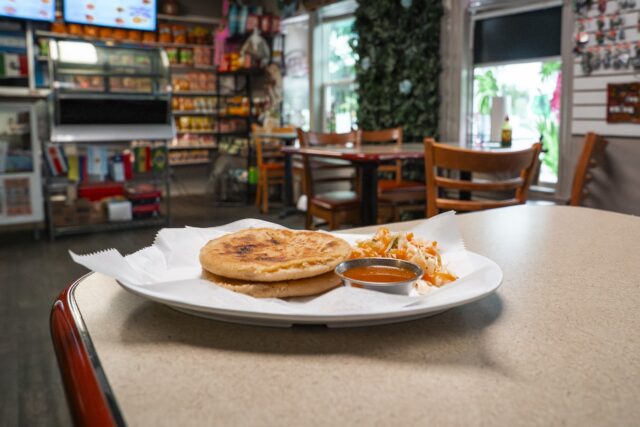 Among the many different authentic Honduran dishes at the restaurant were the pupusas, made with cornmeal and stuffed with chicken and cheese. Jake Schroeder | Photographer
