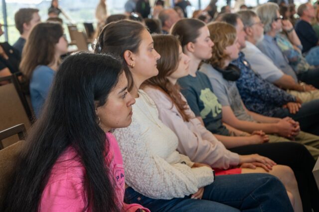 Students, faculty, and Waco community members attended and listen to speakers at the All Are Neighbors Event Wednesday night. Mesha Mittanasala | Photographer