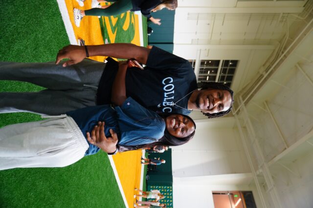 Joy Wells and Josh Cameron smile for the camera together at an FCA event. Photo courtesy of Joy Wells