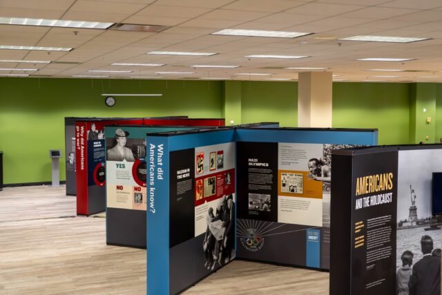 The Americans in the Holocaust exhibit showed off the social and political reactions and statistics of one of the darkest eras in history at Jesse H. Jones Memorial Library on Monday afternoon. Caleb Garcia | Photographer