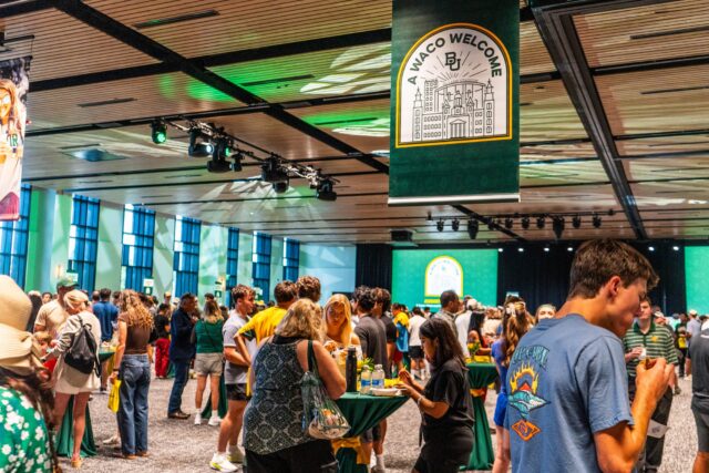 Incoming freshman and their families try local Waco treats at A Waco Welcome event.