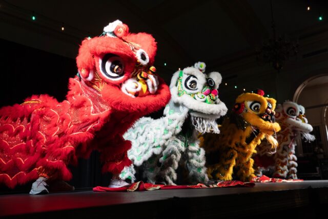 Lion dancers of the Vietnamese Student Association perform at the Mosaic Mixer at the Student Union Building on Wednesday night. Caleb Garcia | Photo Editor