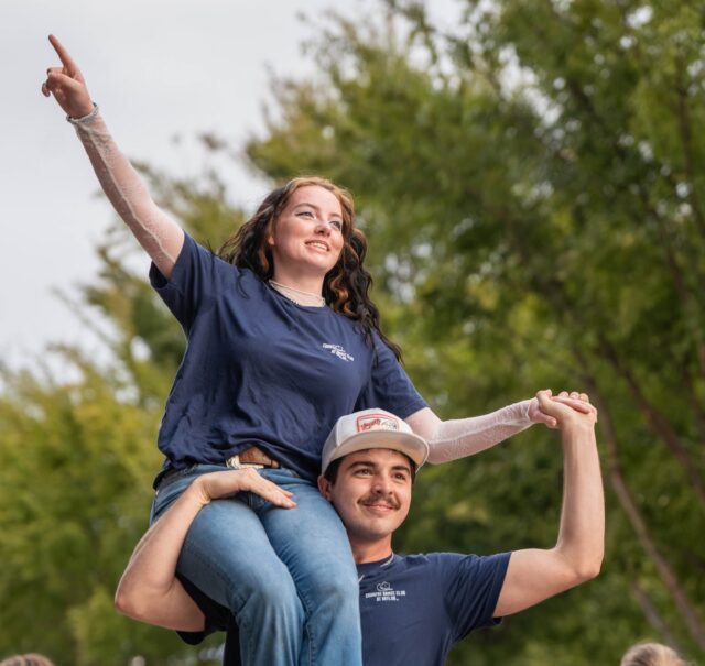 Members of the Country Dance Club participate in the 2025 homecoming parade. Lariat file photo