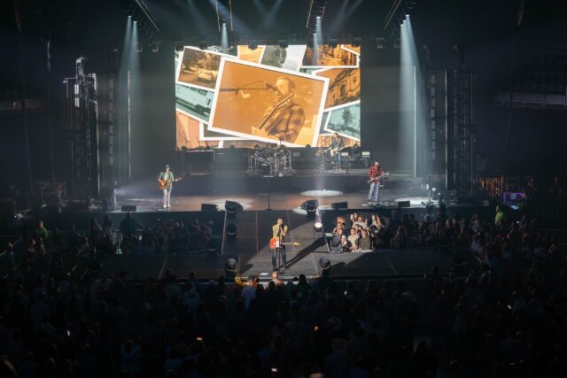 Old Dominion wraps up their set with the heartfelt piece " Song for Another Time" at Foster Pavilion on Friday night. Caleb Garcia | Photo Editor