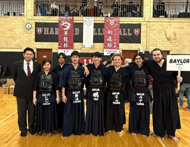 Dr. Kenichi Hatakeyama advises the Baylor Kendo Club. Photo courtesy of Kenichi Hatakeyama