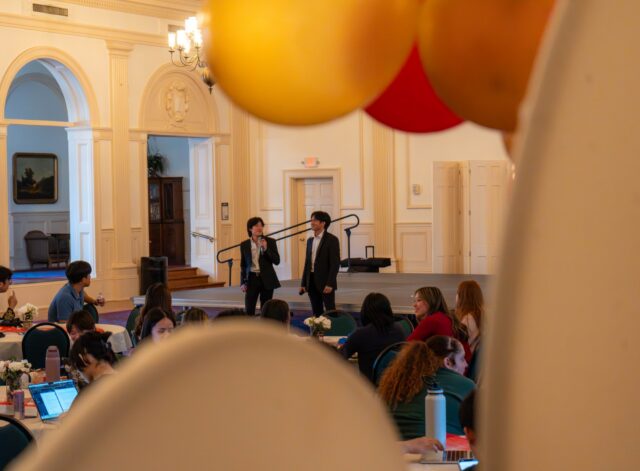 Vietnamese Student Association members address attendees during the Autumn Moon Festival Friday evening in the SUB. Mim Robbins | Photographer