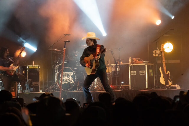 Braxton Keith starts off the show with his electric song "Blank Blank" for the "Real Damn Deal" Tour at Foster Pavilion on Friday night. Caleb Garcia | Photo Editor