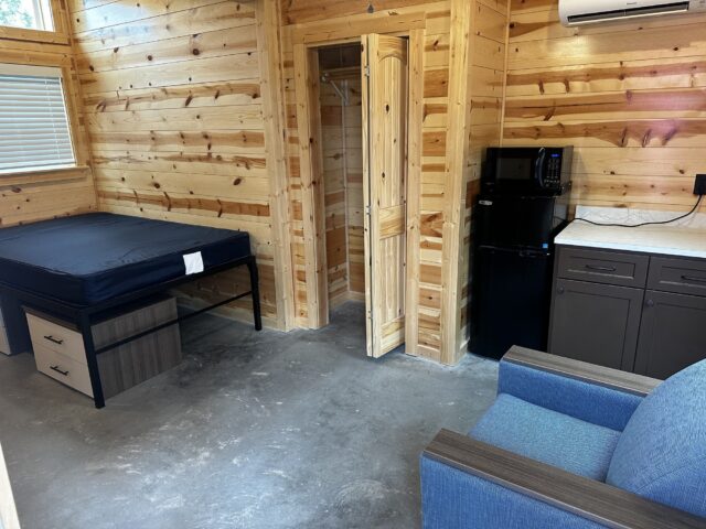 Residents at Creekside Community can choose from three different living accommodations. Each home comes fully furnished and stocked with food. Tripp Henderson | Staff Writer