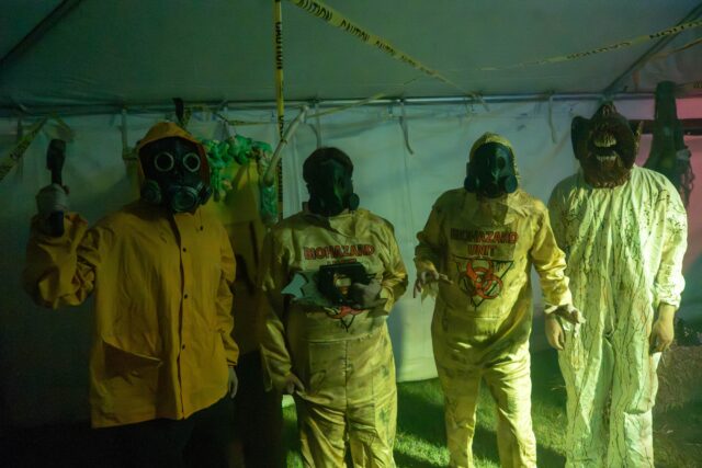 Actors team up together to scare attendees at FIJI Fright Night Wednesday night on Fountain Mall. Mesha Mittanasala | Photographer
